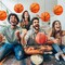 12 Pieces Basketball Paper Lanterns with Copper Wire 8 Inch Orange Basketball Hanging Decorations for Sports Themed Party, March Madness, Birthday, Baby Showers, Classroom, Home Indoor Outdoor Decor